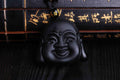 Laughing Buddha Obsidian Pendant Necklace