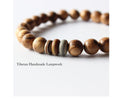 Tibetan Buddhist Handmade Lampwork & Wooden Bead Mala Bracelet