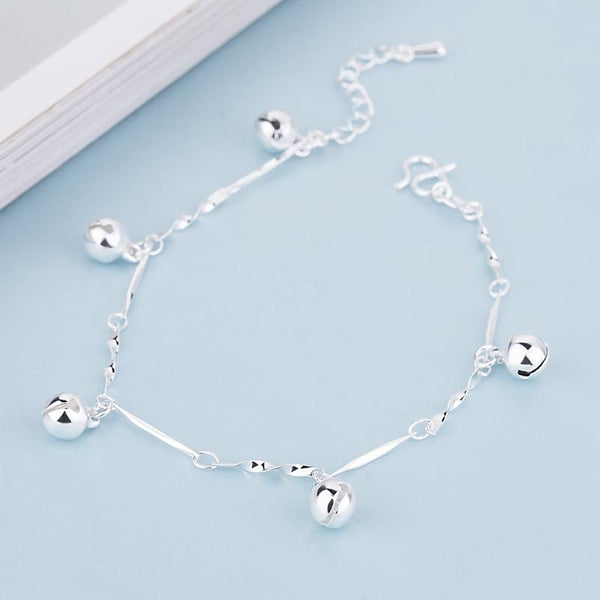 THAI SILVER Simple & Elegant 5 Bells Bracelet