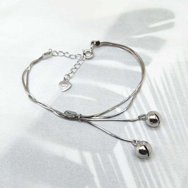 THAI SILVER Simplistic 2 Bell Bracelet