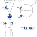 THAI SILVER Blue Moon & Saturn Jewelry Set