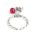 THAI SILVER Elephant & Natural Red Agate 'RELY ON ME'  Ring