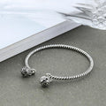 THAI SILVER Double Bell Twisted Bracelet