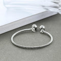THAI SILVER Double Bell Twisted Bracelet
