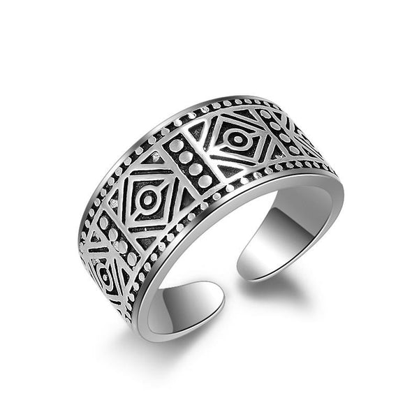 THAI SILVER Geometric 'RESTORE BALANCE' Ring