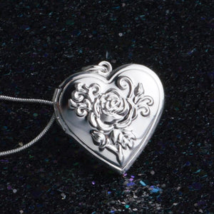 x THAI SILVER Antique Heart Shaped Rose Locket