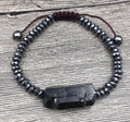 Raw Black Tourmaline & Hematite Stone PROTECTION Bracelet