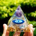 #122 - Handmade Amethyst & Clear Quartz 'PROTECTION' CANCER Zodiac ORGONITE Pyramid