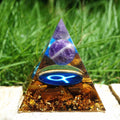 #121 - Handmade Amethyst & Tiger Eye 'DISPEL YOUR FEARS' TAURUS Zodiac ORGONITE Pyramid