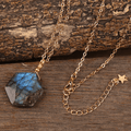 Natural Stones Cubic Hexagram 'PEACE' Pendant Necklace