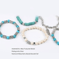 Bright 'n Bold 5 Pc/Set Turquoise Stone and Buddha bead bracelets