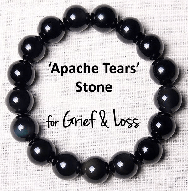 Natural Apache Tears Stone  'GRIEF & LOSS'   Bracelet