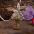 Natural Stone Toad Stool Mushroom Necklace