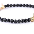 Faceted Black Tourmaline Stone with Druzy Accent BAD VIBES PROTECTION Bracelet