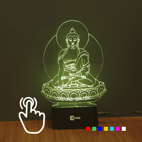 Relaxing Buddha LED Lamp-Touch Changeable 7 Colors!