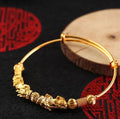 24K  Gold Plated DOUBLE PIXIU WEALTH  Attracting Feng Shui Bangle-33% off !