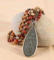 Ancient Style Thai BUDDHA AMULET , Red Jasper & Chalcedony 'SPICY HOT' Necklace