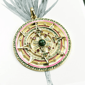 Silver & Zirconia Mythical Aztec Amulet Necklace