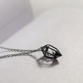 Sterling Silver Geometric  Diamond INDEPENDENCE Heart Pendant Necklace