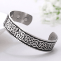 Engraved Viking & Celtic Knot MAGNETIC HEALTH Stainless Steel Bracelet-3 Styles