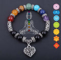 7 Chakra Stone Healing Heart Charm Bracelet