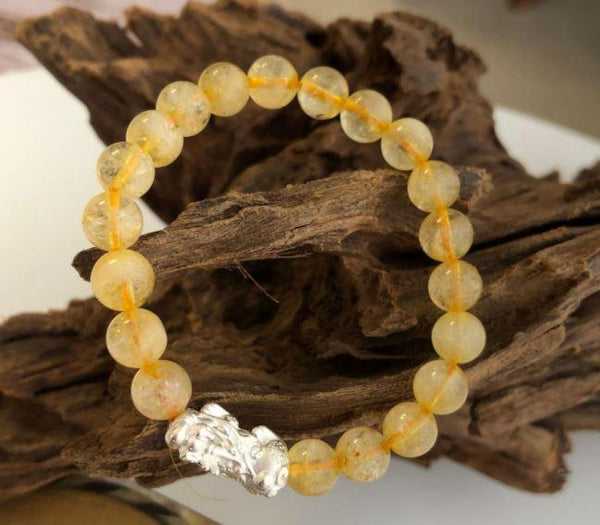 925 Sterling Silver Pixiu & AAA Quality Citrine Stone SUCCESS & POSITIVITY Bracelet