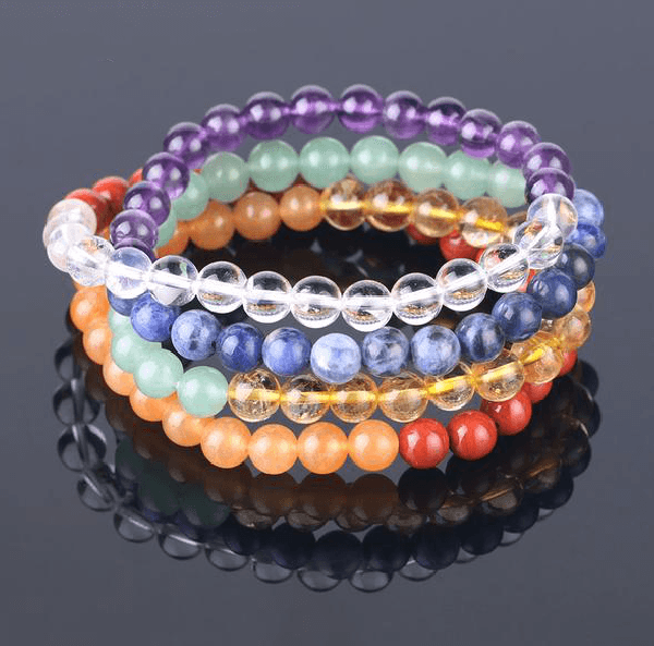 Natural 7 CHAKRA STONE 108 Mala Bead BALANCE Bracelet