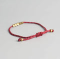 Handmade Tibetan  Buddhist Copper Bead Lucky Rope Bracelet