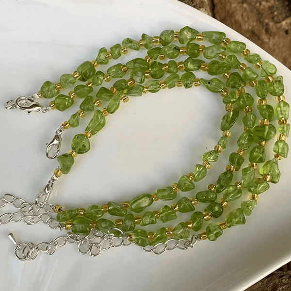 Lovely Natural Olivine Beaded Bracelet