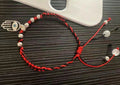 Sterling Silver Hamsa Hand 'Nazar Eye' Red & Black Rope Bracelet