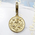 Silver & Zirconia VIRGO Zodiac Charm in Gold
