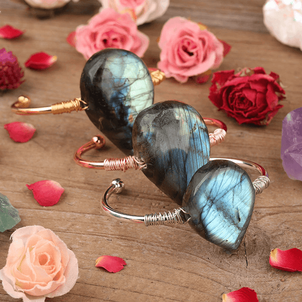 Natural Labradorite Tear Drop Hand Crafted Bracelet