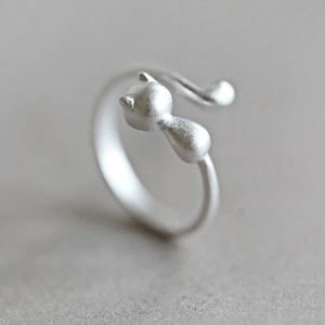 THAI SILVER Adorable Cat Ring