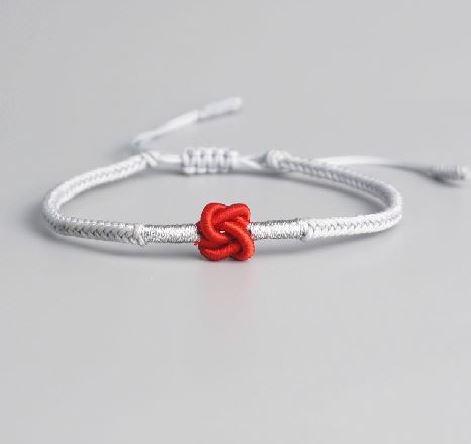 Tibetan Buddhist ETERNAL ' HEART' KNOT  hand tied Bracelet