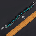 Chrysocolla Stone , Leather & Box Link  3pc  DETOX Bracelet Set
