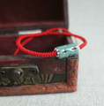 Natural Burmese Jade,Sterling Silver & Red Rope PURIFYING Bracelet