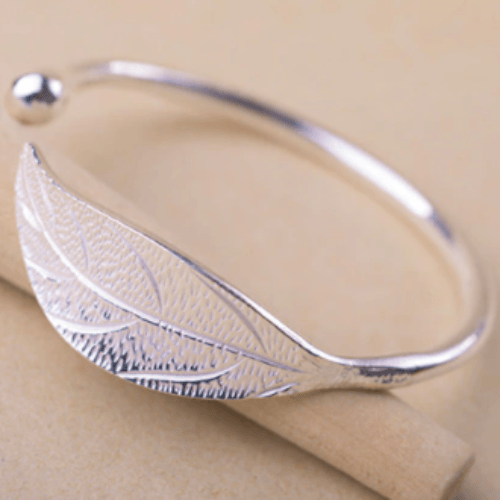 THAI SILVER Single Leaf 'HAPPINESS' Bracelet