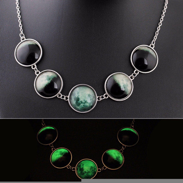 Luminous  Moon Phase Necklace or Bracelet