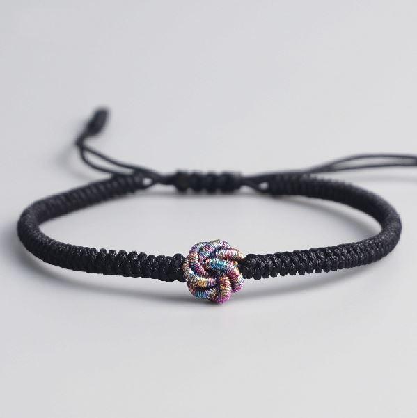 Tibetan Hand Tied MANDALA  DIVINE KNOT Lucky Bracelet