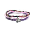 ATTRACT YOUR SOULMATE ( For Gals)  -Rainbow Tourmaline,Rose Quartz & Amethyst- 3/pc  *MIGHTY MINIS*  Healing Energy Stone Bracelets