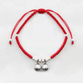 925 Sterling Silver SERENITY Bells Lucky Red Rope Bracelet