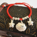 Pure Silver LONG-LIFE Lock Charm Red Rope BABY Bracelet