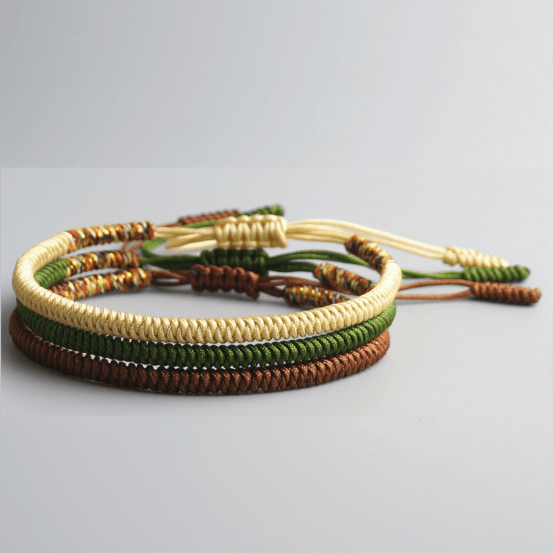 COURAGE 3/pc SET Tibetan Hand Tied Lucky Knot Bracelets zenheavens