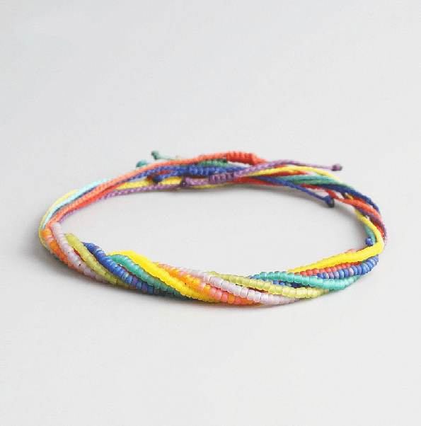 Handmade Miyuki  Seed Bead RAINBOW Riot 7 pc Friendship bracelet Set