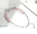 925 Sterling Silver Strawberry Quartz UNIVERSAL LOVE Star Accent Bracelet