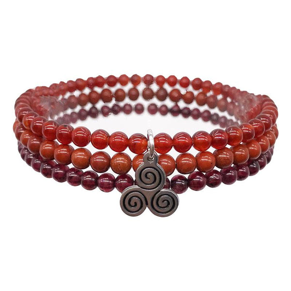 ULTRA ENERGY BOOSTERS -Red Jasper, Carnelian & Garnet- 3/pc  *MIGHTY MINIS*  Healing Energy Stone Bracelets