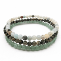 ATTRACT YOUR SOULMATE ( For Guys)  -Green Jade, Rhyolite & Amazonite- 3/pc  *MIGHTY MINIS*  Healing Energy Stone Bracelets