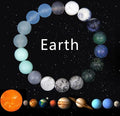 Natural Stone Solar System 'OUR PLANETS'  Bracelet-  9 Different Planets + Sun & Moon