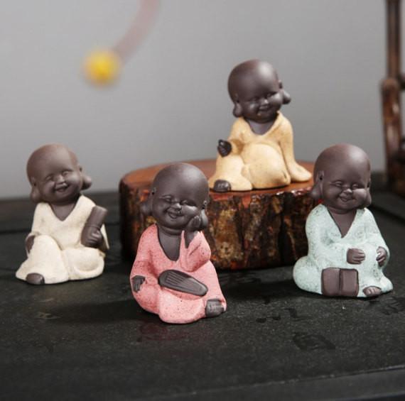 Adorable Mini Monk Buddha Tea Pet Figurine