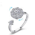 Unique 925 Sterling Silver TWIRLING & CALMING CZ Ring